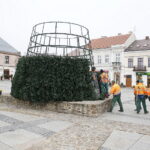 26.11.2018 Kielce. Pracownicy RPZ stawiają choinkę na Rynku / Jarosław Kubalski / Radio Kielce