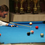 27.11.2018 Kielce. Mistrzostwa Polski w pool bilard. Michał Turkowski / Jarosław Kubalski / Radio Kielce