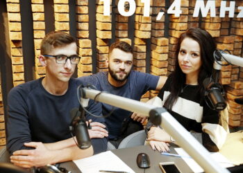 14.11.2018 Radio Kielce. Pokolenie M. Michał Kita, trener personalny Dominik Konopacki i Monika Miller / Jarosław Kubalski / Radio Kielce