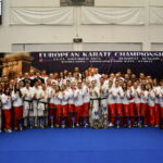 Juniorzy Klubu Karate Morawica i Piekoszów podczas mistrzostw Europy w karate kyokushin-shinkyokushin / Klub Karate Morawica