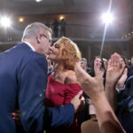 Sztab wyborczy Bogdana Wenty. Na zdjęciu Bogdan Wenta, Iwona Wenta i Danuta Papaj / Marzena Mąkosa / Radio Kielce