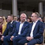 Sztab wyborczy Bogdana Wenty. Na zdjęciu (od lewej): Joanna  Winiarska, Marcin Chłodnicki, Krzysztof Adamczyk i Artur Gierada / Marzena Mąkosa / Radio Kielce
