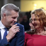 Sztab wyborczy Bogdana Wenty. Na zdjęciu Bogdan Wenta i Iwona Wenta / Marzena Mąkosa / Radio Kielce