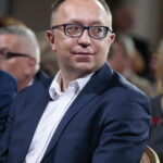 Sztab wyborczy Bogdana Wenty. Na zdjęciu: Artur Gierada - poseł PO / Marzena Mąkosa / Radio Kielce