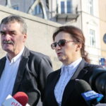 Konferencja prasowa dotycząca organizacji sobotniego pikniku patriotycznego „Służymy Niepodległej” oraz obchodów Święta Niepodległości. Na zdjęciu (od lewej): Wojciech Lubawski - prezydent Kielc i Agata Wojtyszek - wojewoda świętokrzyski / Marzena Mąkosa / Radio Kielce