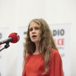 Koncert chóru Agaty Steczkowskiej w Radio Kielce. Na zdjęciu: Agata Steczkowska / Marzena Mąkosa / Radio Kielce