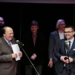 Ogólnopolski Niezależny Festiwal Form Dokumentalnych. XXIV NURT 2018 w Kieleckim Centrum Kultury. Gala finałowa. Na zdjęciu (od lewej): Krzysztof Miklaszewski - dyrektor artystyczny NURT 2018 i Marcin Różycki - zastępca prezydenta Kielc / Marzena Mąkosa / Radio Kielce