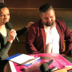 Sandomierz. Święto Młodego Wina. Na zdjęciu: Sylwia Rybacka i Mateusz Paciura, prezes Sandomierskiego Stowarzyszenia Winiarzy / Grażyna Szlęzak-Wójcik / Radio Kielce