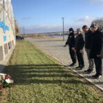 Obchody 151. rocznicy urodzin Marszałka Józefa Piłsudskiego.  Od prawej: burmistrz Sandomierza Marcin Marzec, przewodniczący Rady Miasta Wojciech Czerwiec, wiceprzewodniczący Piotr Chojnacki i radny  Marek Chruściel / Grażyna Szlęzak-Wójcik / Radio Kielce