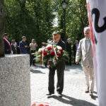 01.05.2018 Kielce. Uroczystości 1 Maja. Święto Pracy. Złożenie kwiatów pod tablicą upamiętniającą powstanie „Solidarności” na skwerze Stefana Żeromskiego / Jarosław Kubalski / Radio Kielce