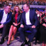 08.09.2018 Kielce. Festiwal Muzyki Tanecznej. Dzień drugi. Prezydent Kielc Wojciech Lubawski i prezes TVP Jacek Kurski / Jarosław Kubalski / Radio Kielce