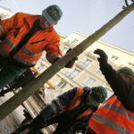 06.12.2018 Kielce. Pracownicy zieleni miejskiej sadzą drzewa na ulicy Sienkiewicza / Jarosław Kubalski / Radio Kielce