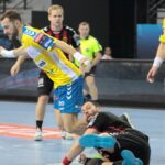 Mecz Vardar Skopje - PGE Vive. Mariusz Jurkiewicz / Krzysztof Bujnowicz / Radio Kielce