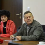 Konferencja dotycząca odkrycia paleontologicznego w gminie Łagów. Ewa Gałka i Franciszek Kozłowski / Marzena Mąkosa / Radio Kielce