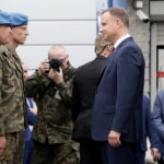 Spotkanie prezydenta RP, Andrzeja Dudy z parlamentarzystami i dziennikarzami w Targach Kielce. Na zdjęciu (po prawej): Andrzej Duda - prezydent RP / Marzena Mąkosa / Radio Kielce