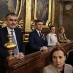 Msza święta z okazji Święta Niepodległości. Od lewej: Wojciech Lubawski - prezydent Kielc, Krzysztof Słoń - senator PiS, Agata Wojtyszek - wojewoda świętokrzyski i Anna Krupka - poseł PiS / Marzena Mąkosa / Radio Kielce