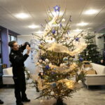 Choinka pod choinkę. Ubieranie choinki przez policję / Marzena Mąkosa / Radio Kielce