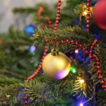 Akcja "Choinka pod choinkę 2018". Choinka Straży Pożarnej. Choinka podarowana przez Dziecięcy Zespół Pieśni i Tańca "Górne Nutki" z Górna / Marzena Mąkosa / Radio Kielce