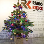 Akcja "Choinka pod choinkę 2018". Choinka Straży Pożarnej. Choinka podarowana przez Dziecięcy Zespół Pieśni i Tańca "Górne Nutki" z Górna / Marzena Mąkosa / Radio Kielce