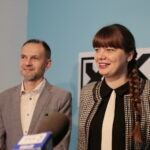 Konferencja stowarzyszenia Kukiz'15. Na zdjęciu (od lewej): Rafał Włodarczyk i Magdalena Fogiel - Litwinek, prezes Kukiz’15 / Marzena Mąkosa / Radio Kielce