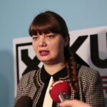 Konferencja stowarzyszenia Kukiz'15. Na zdjęciu (od lewej): Magdalena Fogiel - Litwinek, prezes Kukiz’15 / Marzena Mąkosa / Radio Kielce