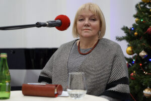 Studio Polityczne Radia Kielce. Na zdjęciu Jadwiga Szewczyk, Kukiz’15 / Robert Felczak / Radio Kielce