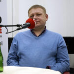 Studio Polityczne Radia Kielce. Na zdjęciu Marcin Kornaga, PSL / Robert Felczak / Radio Kielce