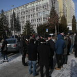 Kielce. Ewakuacja Urzędu Marszałkowskiego Województwa Świętokrzyskiego / Marzena Mąkosa / Radio Kielce