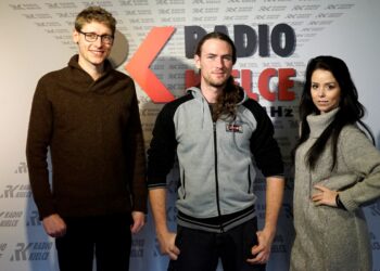 Na zdjęciu (od lewej): Mateusz Kaczmarczyk, Jimmy Rice i Monika Miller / Michał Kita / Radio Kielce