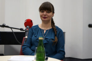 Studio Polityczne Radia Kielce. Na zdjęciu: Magdalena Fogiel-Litwinek, Kukiz’15 / Robert Felczak / Radio Kielce