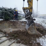 Ulica bpa Jaworskiego. Awaria sieci ciepłowniczej / Kamil Król / Radio Kielce