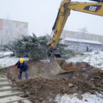 Ulica bpa Jaworskiego. Awaria sieci ciepłowniczej / Kamil Król / Radio Kielce