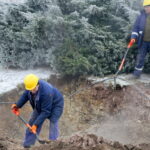 Ulica bpa Jaworskiego. Awaria sieci ciepłowniczej / Kamil Król / Radio Kielce