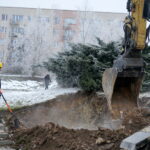 Ulica bpa Jaworskiego. Awaria sieci ciepłowniczej / Kamil Król / Radio Kielce