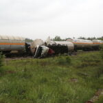 16.05.2018 Wólka Plebańska. Wykoleiła się cysterna kolejowa gazem propan - butan po zderzeniu z ciężarówką / Jarosław Kubalski / Radio Kielce