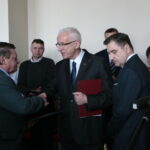 Regionalne spotkanie opłatkowe Zarządu Regionu Świętokrzyskiego NSZZ "Solidarność". Po prawej Waldemar Bartosz - prezes świętokrzyskiej "Solidarności" i Piotr Duda - przewodniczący centrali związku "Solidarność" / Marzena Mąkosa / Radio Kielce