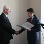 Regionalne spotkanie opłatkowe Zarządu Regionu Świętokrzyskiego NSZZ "Solidarność". Na zdjęciu (od lewej): Waldemar Bartosz - prezes świętokrzyskiej "Solidarności" i Bartłomiej Dorywalski - wicewojewoda świętokrzyski  / Marzena Mąkosa / Radio Kielce