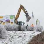 Awaria sieci ciepłowniczej na osiedlach Słoneczne Wzgórze i Świętokrzyskie. Ulica bpa Jaworskiego / Marzena Mąkosa / Radio Kielce