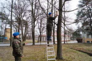 Budka lęgowa zawieszona na terenie z Centrum Przygotowań do Misji Zagranicznych w Kielcach / CPdMZ