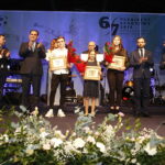 01.02.2019 Kielce. 67. Plebiscyt Świętokrzyskie Gwiazdy Sportu 2018. Gala finałowa. Na zdjęciu (od lewej): Stanisław Wróbel – redaktor naczelny Echa Dnia, Janusz Knap - prezes Radia Kielce, Daniel Szelągowski, Gabriela Kaczmarczyk, Wiktoria Wijas, Mateusz Żelazny - TVP3 Kielce i Piotr Rozpara - Gazeta Wyborcza / Jarosław Kubalski / Radio Kielce