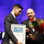 01.02.2019 Kielce. 67. Plebiscyt Świętokrzyskie Gwiazdy Sportu 2018. Gala finałowa. Miejsce 8 – Alex Dujszebajew. Wręczył Mariusz Jurasik / Jarosław Kubalski / Radio Kielce