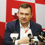 04.02.2019 Kielce. PŚk. Konferencja prasowa, z udziałem wicepremiera Jarosława Gowina, na temat zawodów łazików marsjańskich. Prezes Europejskiej Fundacji Kosmicznej Łukasz Wilczyński / Jarosław Kubalski / Radio Kielce