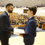 06.02.2019 Kielce. UW. Wręczenie stypendiów Prezesa Rady Ministrów i MEN dla najlepszych uczniów. Stypendia wręczyli wicekurator Katarzyna Nowacka i pełnomocnik wojewody Wiktor Michał Kowalski / Jarosław Kubalski / Radio Kielce