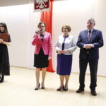 11.02.2019 Kielce. UW. Obchody Europejskiego Dnia Numeru Alarmowego 112. Od lewej rzecznik wojewody Diana Głownia, wojewoda Agata Wojtyszek, poseł Maria Zuba i senator Jarosław Rusiecki / Jarosław Kubalski / Radio Kielce