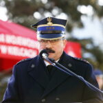 19.02.2019 Kielce. Przekazanie nowego sprzętu strażaków. Robert zastępca Świętokrzyskiego Komendanta Wojewódzkiego Państwowej Straży Pożarnej / Jarosław Kubalski / Radio Kielce