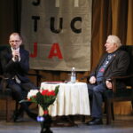 22.02.2019 Kielce. WDK. Lech Wałęsa podczas spotkania z mieszkańcami. Spotkanie poprowadził dziennikarz i politolog Bartłomiej Zapała / Jarosław Kubalski / Radio Kielce