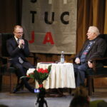 22.02.2019 Kielce. WDK. Lech Wałęsa podczas spotkania z mieszkańcami. Spotkanie poprowadził dziennikarz i politolog Bartłomiej Zapała / Jarosław Kubalski / Radio Kielce