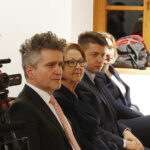 27.02.2019 Kielce.OMPiO. Spotkanie pt. „Jaka przyszłość Europy?” z Piotrem Wawrzykiem wiceministrem MSZ. Senator Krzysztof Słoń, poseł Maria Zuba i wicewojewoda Bartłomiej Dorywalski / Jarosław Kubalski / Radio Kielce