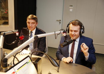 05.02.2019 Radio Kielce. Punkty Widzenia. Przewodniczący Sejmiku Województwa Świętokrzyskiego Andrzej Pruś i prezydent Starachowic Marek Materek / Jarosław Kubalski / Radio Kielce