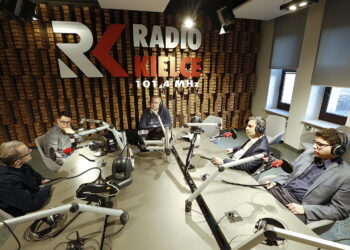 14.02.2019 Radio Kielce. Punkty Widzenia. Dionizy Krawczyński - prezes Stowarzyszenia "Jodła", dr Tomasz Domański - IPN, dr Tomasz Ossowski - nauczyciel historii i Marcin Stepniewski - radny / Jarosław Kubalski / Radio Kielce